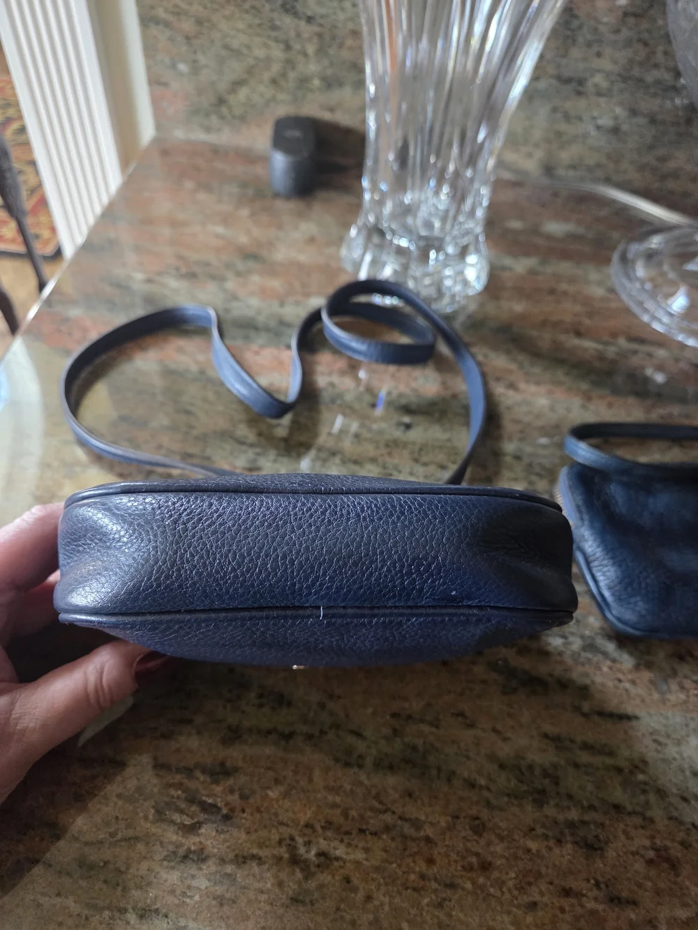 Michael Kors Mini Navy Leather Crossbody Bag Set